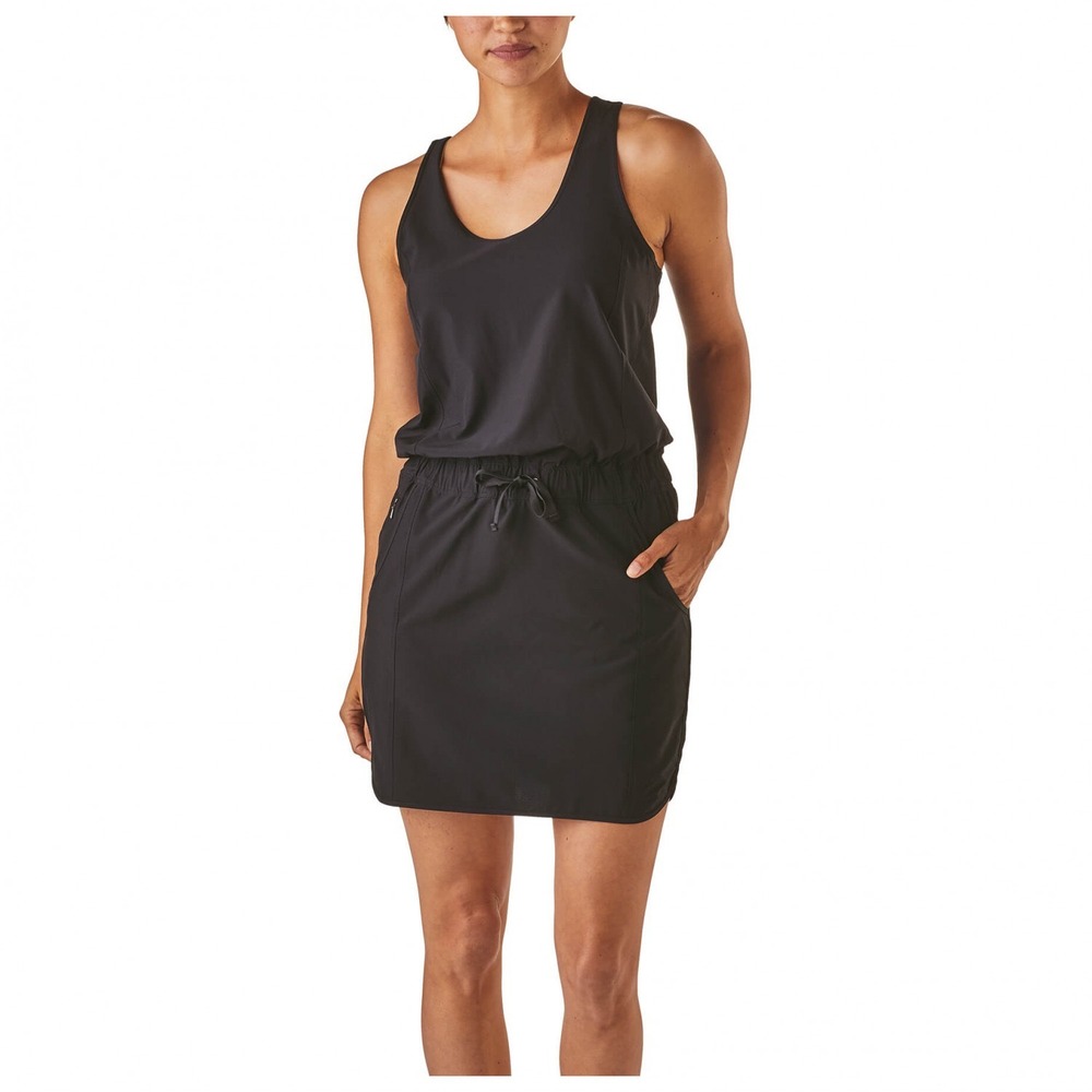 Patagonia Fleetwith Dress Black Sleeveless Drawstring Travel Size Small